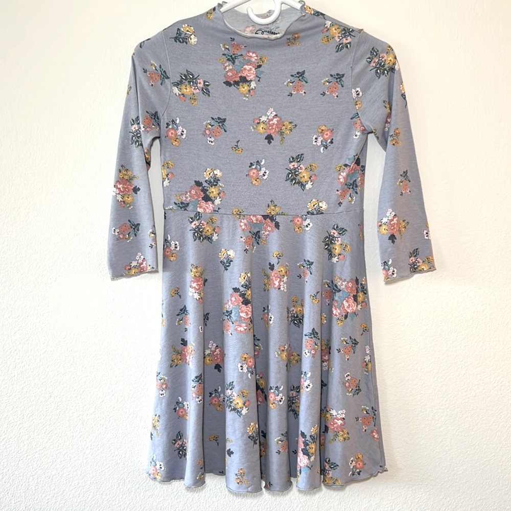 Cotton long sleeve lilac floral dress